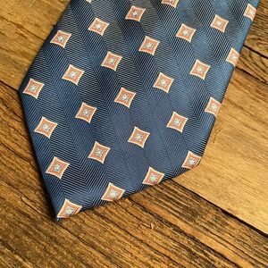 Wolfmark Neckwear Blue Geometric Print Neck Tie